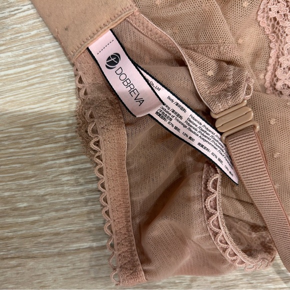 Dobreva Lace Underwire Balconette Bra – Cream Coffee – Size 38B - Picture 3 of 5